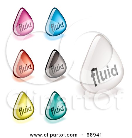 Royalty-Free (RF) Clipart Illustration of a Digital Collage Of Colorful Fluid Drops by michaeltravers