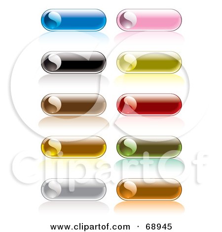 Royalty-Free (RF) Clipart Illustration of a Digital Collage Of Long Rounded Colorful Buttons by michaeltravers