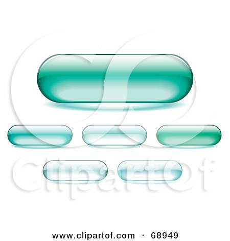 Royalty-Free (RF) Clipart Illustration of a Digital Collage Of Long Rounded Green Buttons by michaeltravers