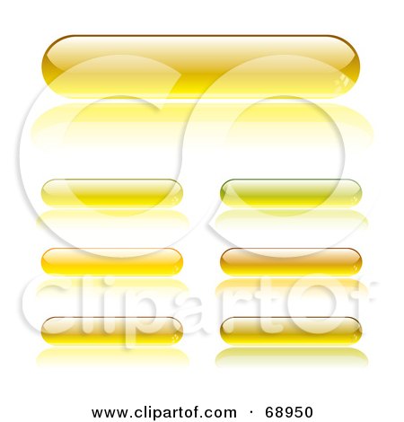 Royalty-Free (RF) Clipart Illustration of a Digital Collage Of Long Rounded Yellow Buttons by michaeltravers