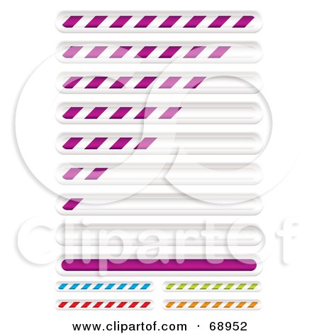 Royalty-Free (RF) Clipart Illustration of a Digital Collage Of Purple Upload Or Download Status Bars by michaeltravers
