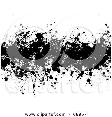 Royalty-Free (RF) Clipart Illustration of a Black And White Background Of An Ink Splatter - Version 2 by michaeltravers