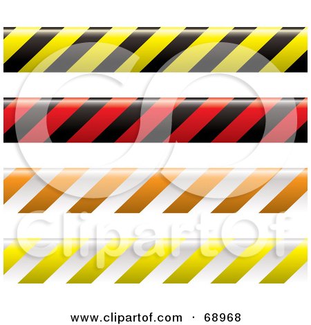 Royalty-Free (RF) Clipart Illustration of a Digital Collage Of Colorful Warning Tapes by michaeltravers