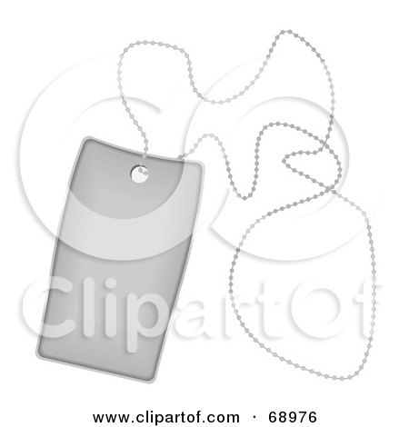 Royalty-Free (RF) Clipart Illustration of a Rectangular Chrome Dog Tag by michaeltravers