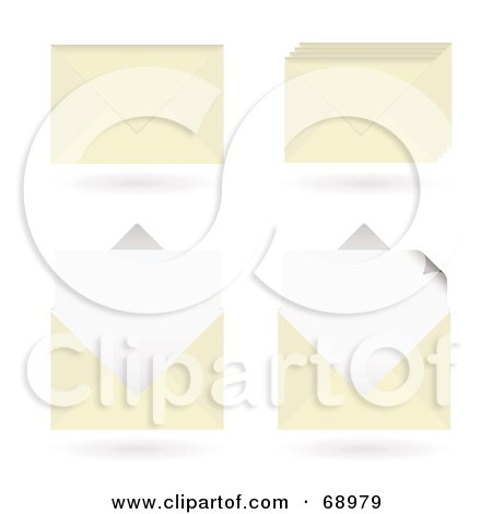 Royalty-Free (RF) Clipart Illustration of a Digital Collage Of Envelopes And Letters by michaeltravers