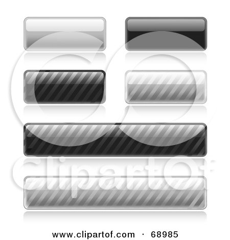 Royalty-Free (RF) Clipart Illustration of a Digital Collage Of Shiny Gray And Black Toned Web Buttons by TA Images