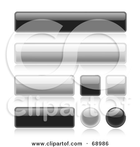 Royalty-Free (RF) Clipart Illustration of a Digital Collage Of Shiny Gray Toned Web Buttons by TA Images