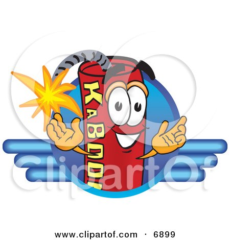 Clipart Picture of a Red Dynamite Mascot Cartoon Character Logo by Mascot Junction