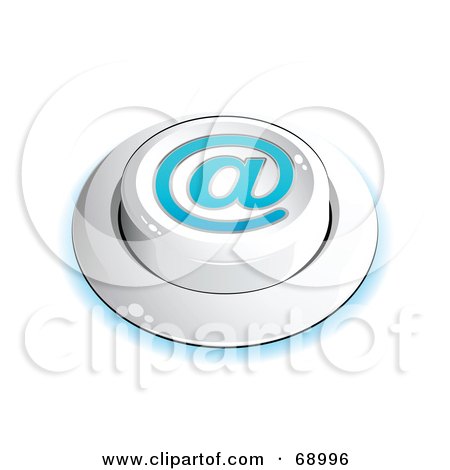 Royalty-Free (RF) Clipart Illustration of a White Push Button With An At Symbol by beboy