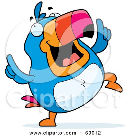 Royalty-Free (RF) Clipart Illustration of a Happy Dancing Toucan Character by Cory Thoman