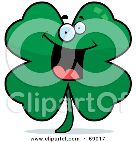 Royalty-Free (RF) Clipart Illustration of an Excited Clover Character by Cory Thoman