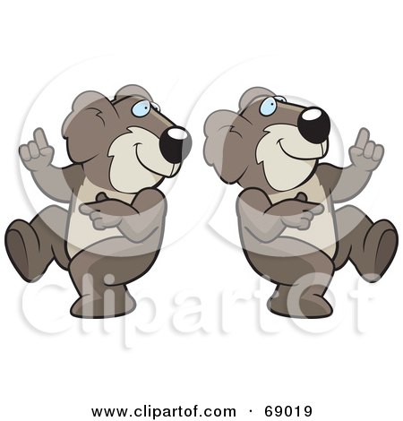 Royalty-Free (RF) Clipart Illustration of Two Dancing Koalas by Cory Thoman
