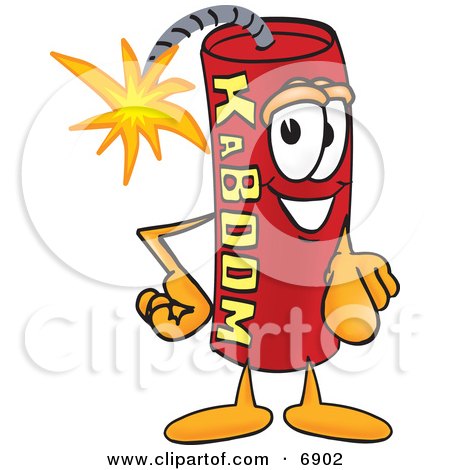 Clipart Picture of a Red Dynamite Mascot Cartoon Character Pointing at the Viewer by Mascot Junction