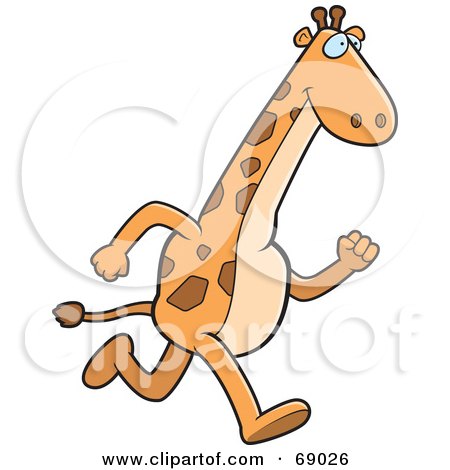 Royalty-Free (RF) Clipart Illustration of a Giraffe Character Running by Cory Thoman
