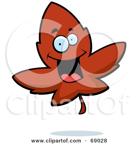Royalty-Free (RF) Clipart Illustration of an Excited Maple Leaf Character by Cory Thoman