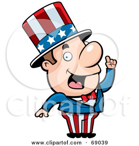 Royalty-Free (RF) Clipart Illustration of a Creative Uncle Sam With an Idea by Cory Thoman