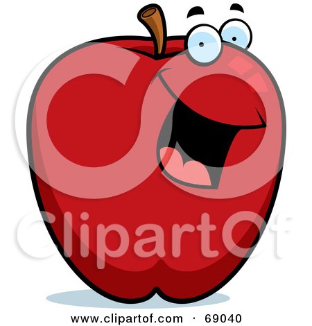 Royalty-Free (RF) Clipart Illustration of a Happy Red Apple Character by Cory Thoman
