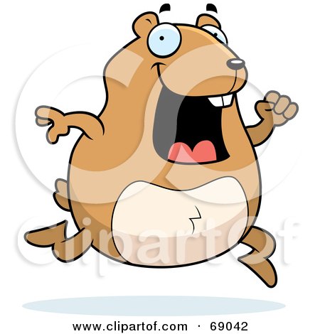 Royalty-Free (RF) Clipart Illustration of a Hyper Hamster Running by Cory Thoman