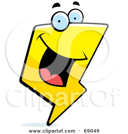 Royalty-Free (RF) Clipart Illustration of a Happy Lightning Bolt Character by Cory Thoman