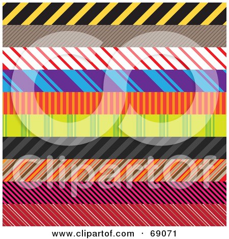 Royalty-Free (RF) Clipart Illustration of a Background Of Colorful Varying Stripes by Arena Creative