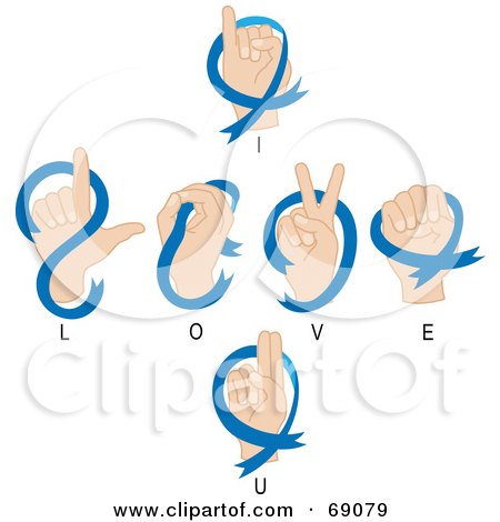 Royalty-Free (RF) Clipart Illustration of Hands Signaling I Love You In Sign Language by Cherie Reve