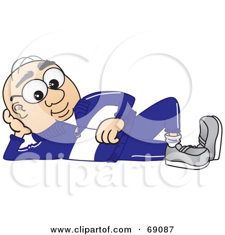 Royalty-Free (RF) Clipart Illustration of a Senior Man Character Reclined by Mascot Junction