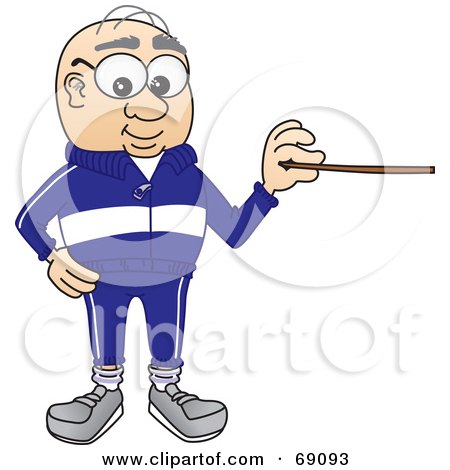 Royalty-Free (RF) Clipart Illustration of a Senior Man Character Holding a Pointer by Mascot Junction