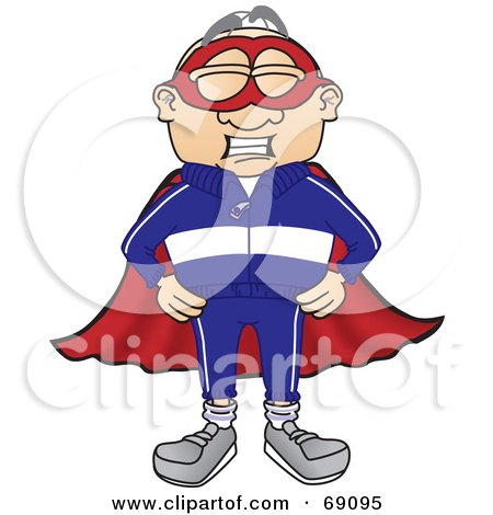 Royalty-Free (RF) Clipart Illustration of a Senior Man Character Super Hero by Mascot Junction