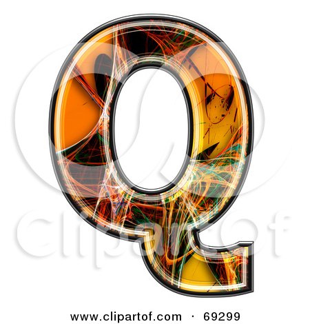 Royalty-Free (RF) Clipart Illustration of a Fiber Symbol; Capital Q by chrisroll
