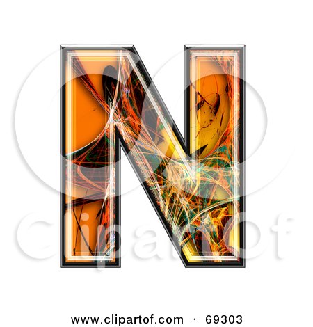Royalty-Free (RF) Clipart Illustration of a Fiber Symbol; Capital N by chrisroll