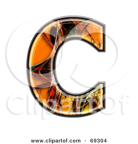 Royalty-Free (RF) Clipart Illustration of a Fiber Symbol; Capital C by chrisroll