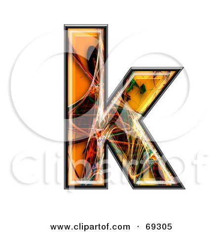 Royalty-Free (RF) Clipart Illustration of a Fiber Symbol; Lowercase k by chrisroll