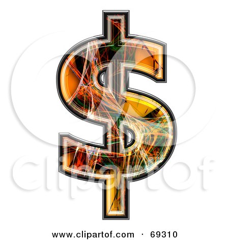 Royalty-Free (RF) Clipart Illustration of a Fiber Symbol; Dollar by chrisroll
