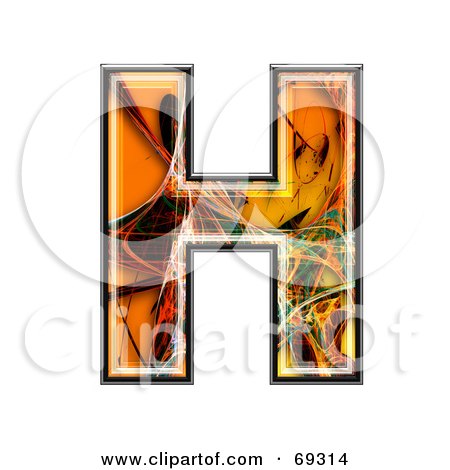 Royalty-Free (RF) Clipart Illustration of a Fiber Symbol; Capital H by chrisroll