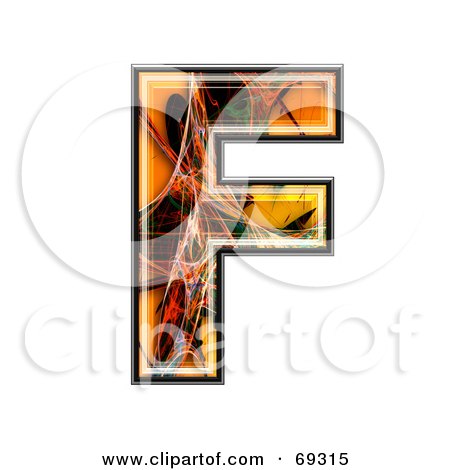 Royalty-Free (RF) Clipart Illustration of a Fiber Symbol; Capital F by chrisroll