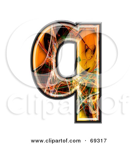 Royalty-Free (RF) Clipart Illustration of a Fiber Symbol; Lowercase q by chrisroll