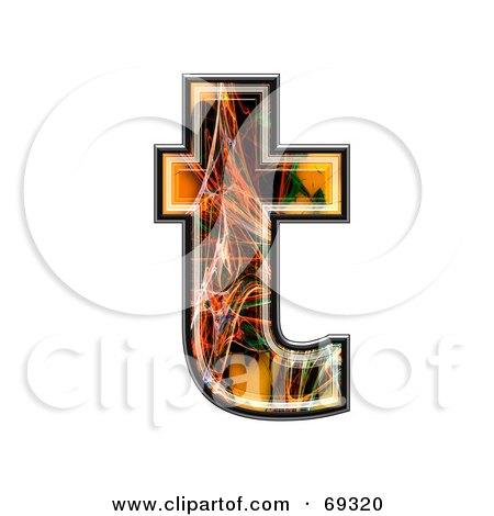 Royalty-Free (RF) Clipart Illustration of a Fiber Symbol; Lowercase t by chrisroll