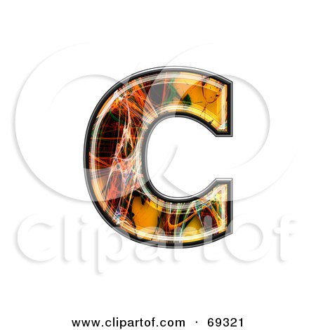 Royalty-Free (RF) Clipart Illustration of a Fiber Symbol; Lowercase c by chrisroll