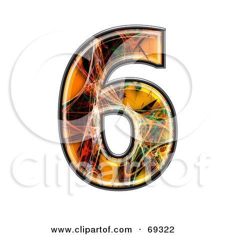 Royalty-Free (RF) Clipart Illustration of a Fiber Symbol; Number 6 by chrisroll