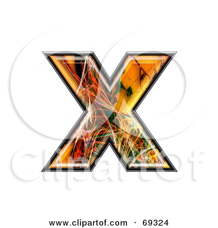 Royalty-Free (RF) Clipart Illustration of a Fiber Symbol; Lowercase x by chrisroll
