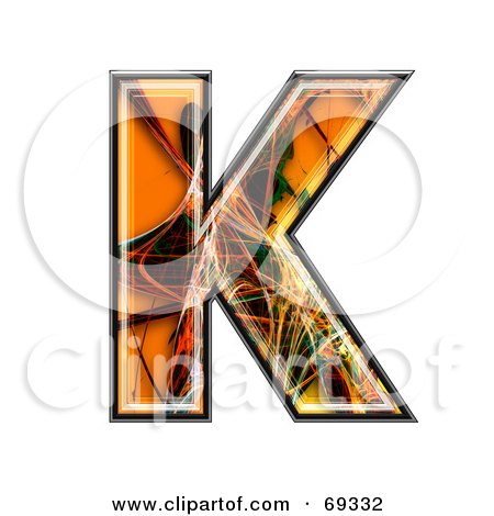 Royalty-Free (RF) Clipart Illustration of a Fiber Symbol; Capital K by chrisroll