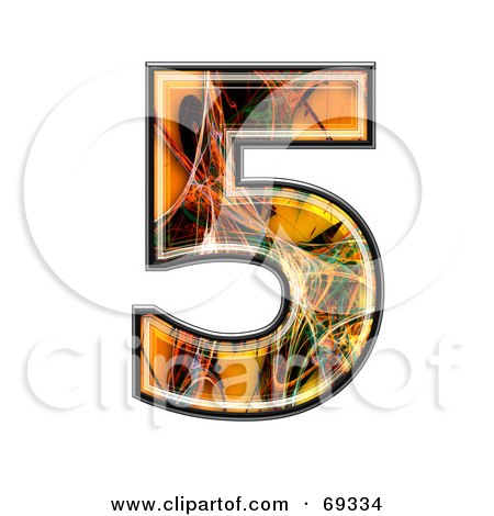 Royalty-Free (RF) Clipart Illustration of a Fiber Symbol; Number 5 by chrisroll