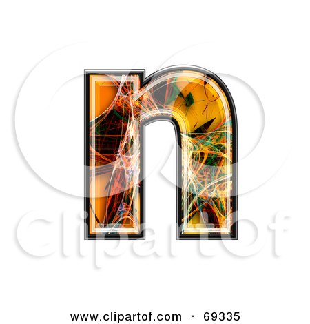 Royalty-Free (RF) Clipart Illustration of a Fiber Symbol; Lowercase n by chrisroll