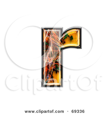Royalty-Free (RF) Clipart Illustration of a Fiber Symbol; Lowercase r by chrisroll