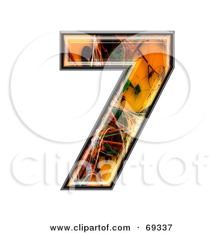 Royalty-Free (RF) Clipart Illustration of a Fiber Symbol; Number 7 by chrisroll