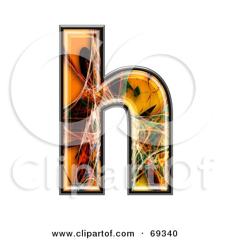 Royalty-Free (RF) Clipart Illustration of a Fiber Symbol; Lowercase h by chrisroll