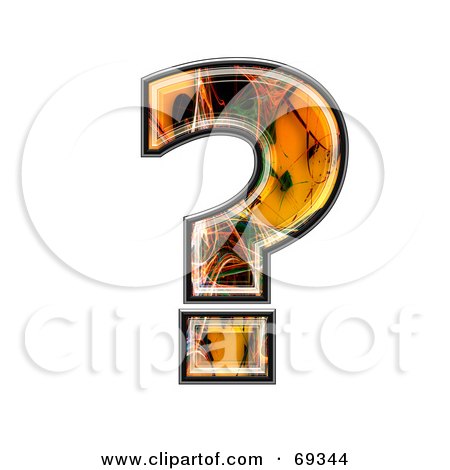 Royalty-Free (RF) Clipart Illustration of a Fiber Symbol; Question Mark by chrisroll