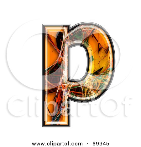 Royalty-Free (RF) Clipart Illustration of a Fiber Symbol; Lowercase p by chrisroll