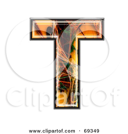 Royalty-Free (RF) Clipart Illustration of a Fiber Symbol; Capital T by chrisroll