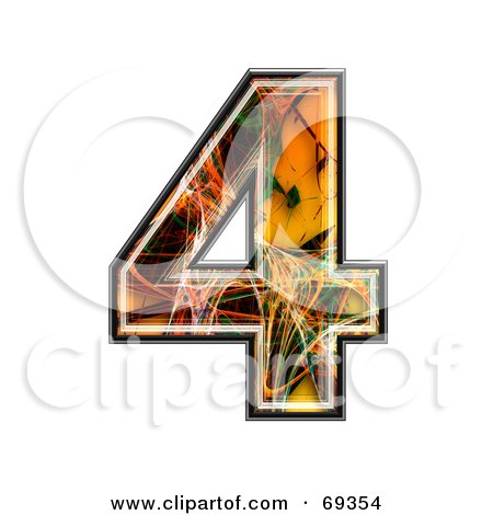Royalty-Free (RF) Clipart Illustration of a Fiber Symbol; Number 4 by chrisroll